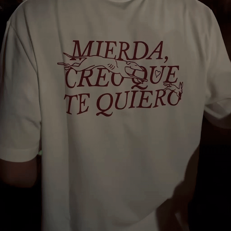 "Mierda creo que te quiero" blanco crudo